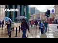 London rain walk  st dunstan in the east church to liverpool street   central london walking tour