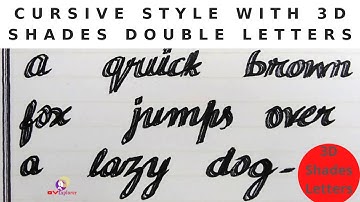 Beautiful Cursive Handwriting with 3D Shades Double Letters| Joined Handwriting| Amazing Calligraphy