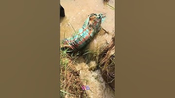 Unclogging Culvert Drain Removal Weed Grow On Culvert Pipe