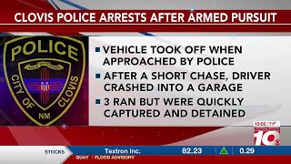 Clovis Police make arrests after armed pursuit, crash