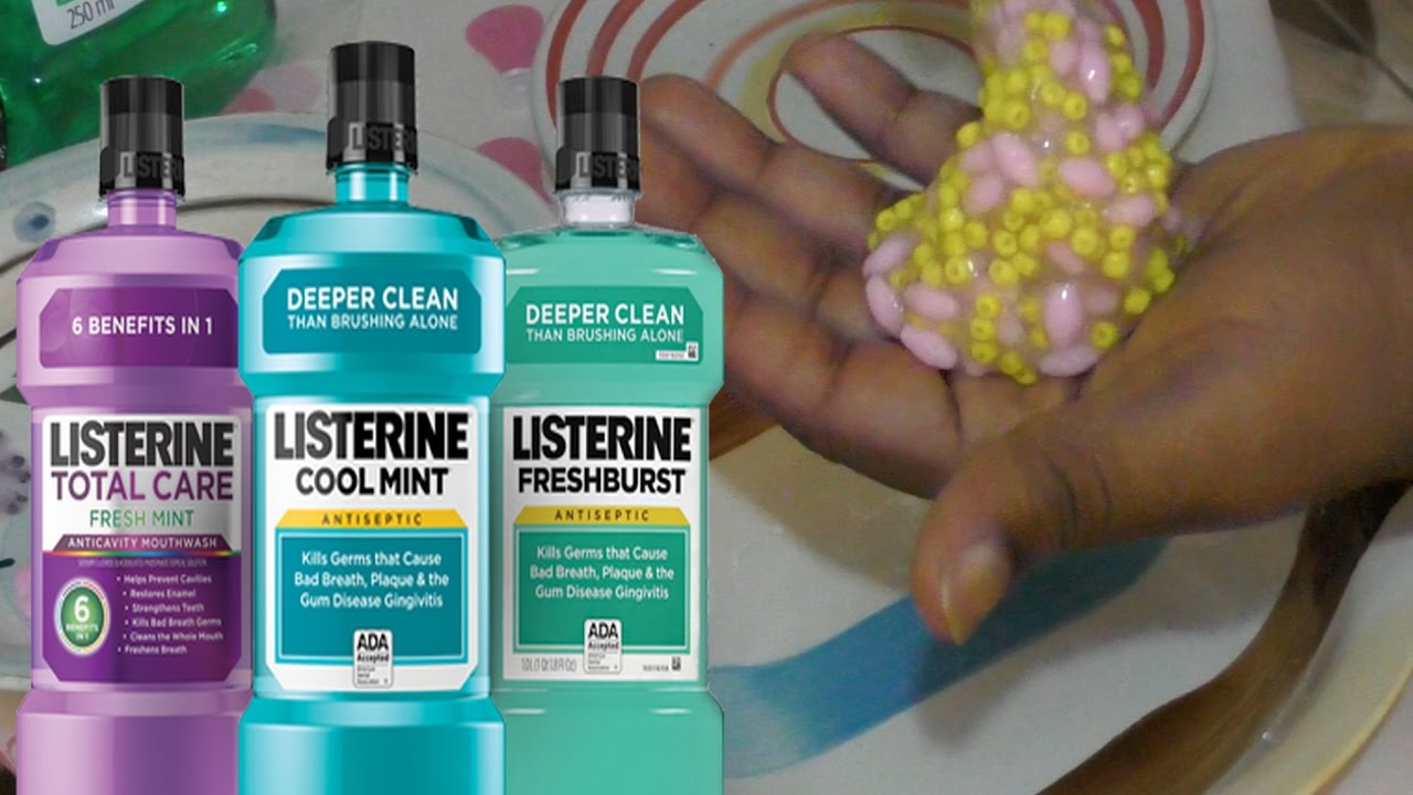 Diy Listerine slime ! How To Make Mouthwash Slime with borax, glue