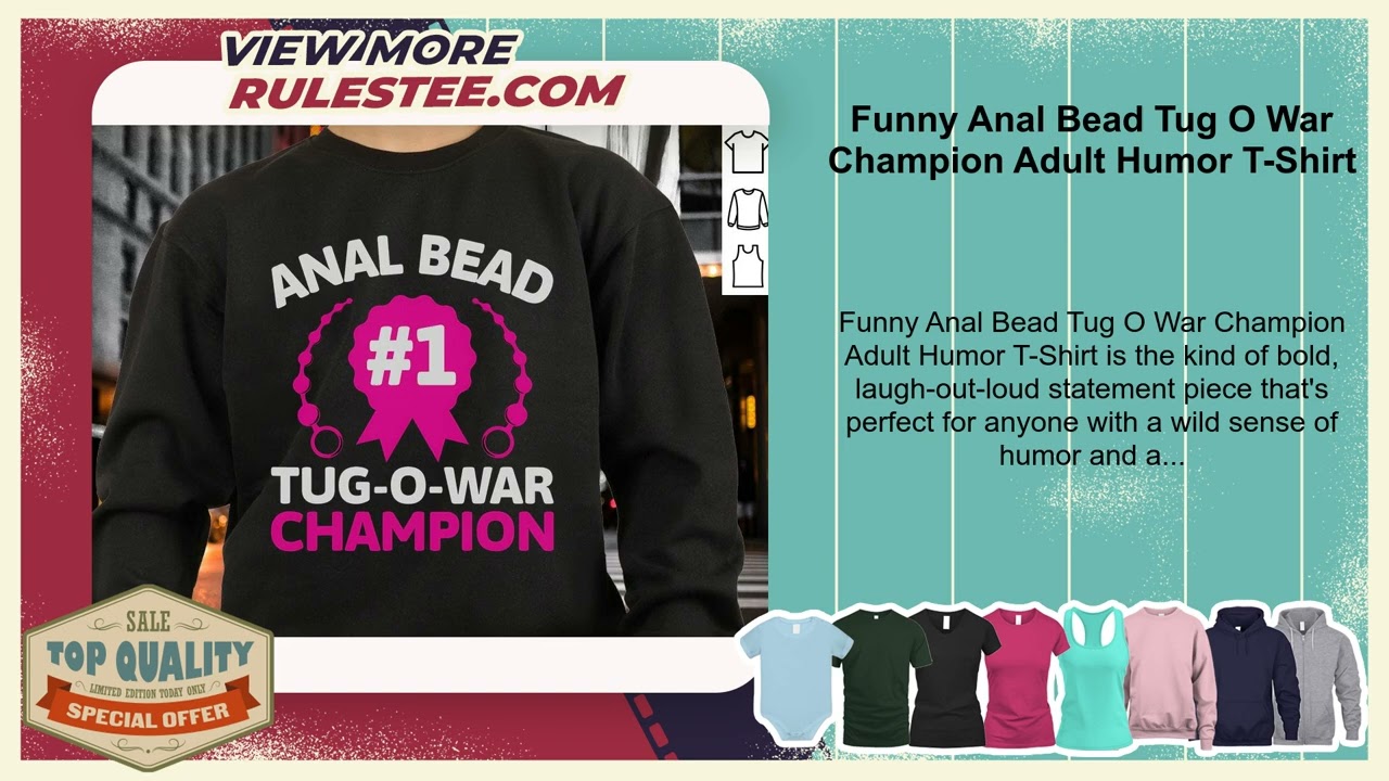 Funny Anal Bead Tug O War Champion Adult Humor T-Shirt