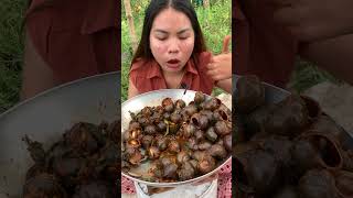 snail fried, eating snail mukbang, snail recipe, seafood recipe shorts short food 36