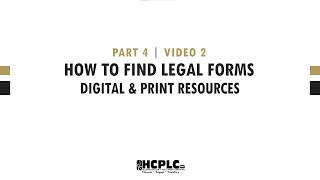 Introduction to Legal Research - Part 4 | Video 2 - How to Find Legal Forms: Digital/Print Resources