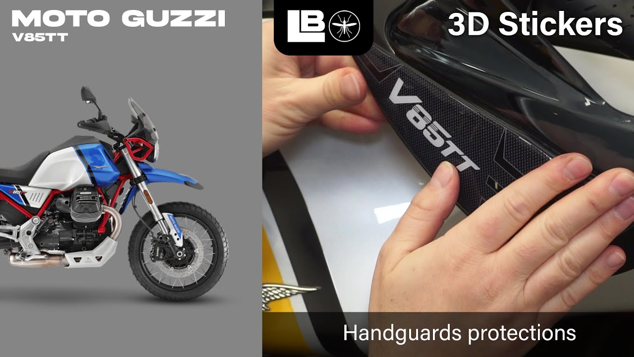 LabelBike® 3D STICKERS handguards protection compatible with Moto Guzzi