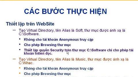 Dịch vụ mạng -Thiết lập quyền truy cập trên Web server
