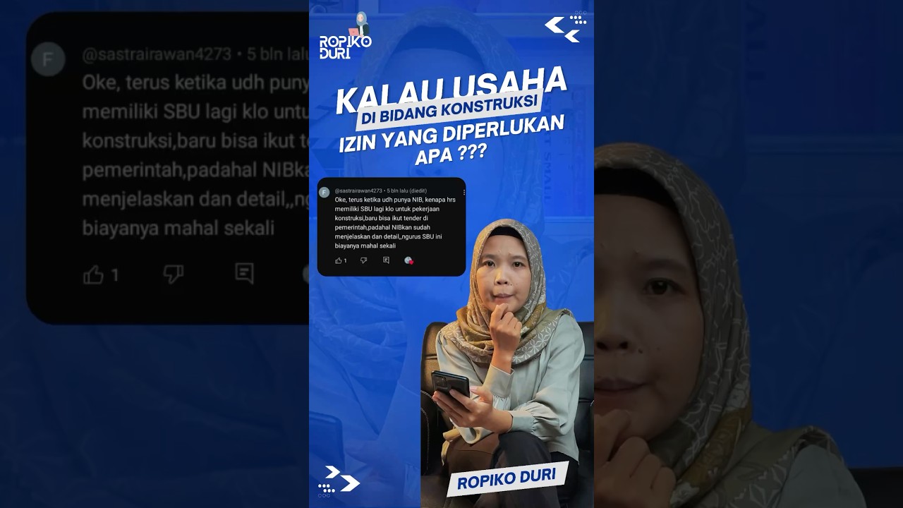 Kalau Usaha di Bidang Konstruksi, Izin Apa Yang Diperlukan? #RopikoDuriChannel #RopikoDuri #NIB #OSS