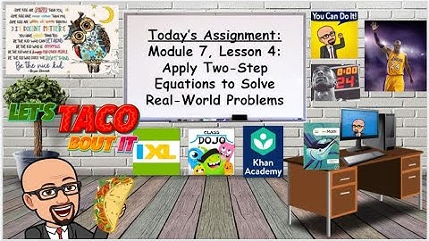 Module 7, Lesson 4: Apply Two-Step Equations to Solve Real-World Problems