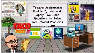 Module 7, Lesson 4: Apply Two-Step Equations to Solve Real-World Problems Profile
