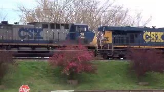 CSXT Engine # 75 on Long Double Stack Train