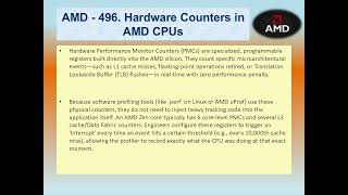 AMD #496 – Hardware Counters in AMD CPUs