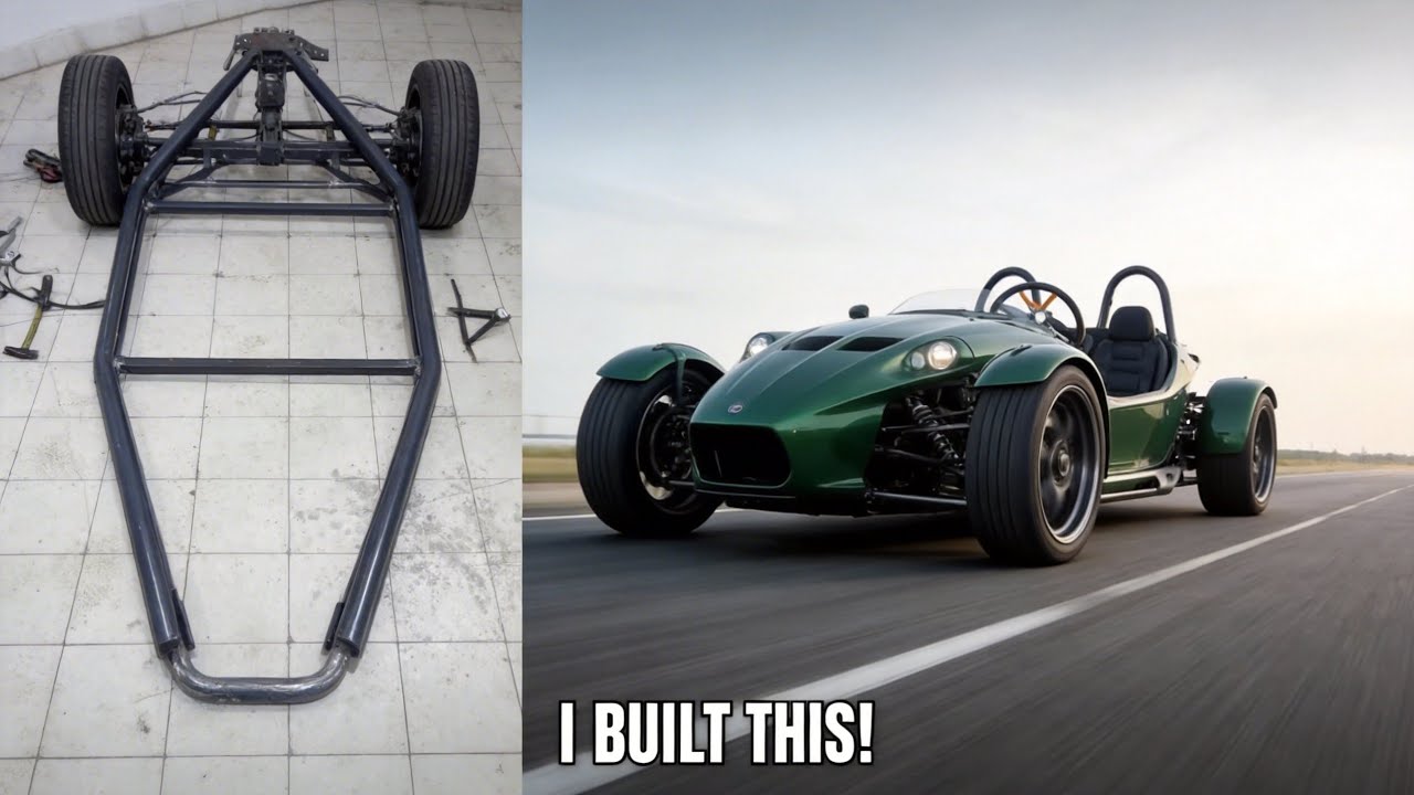 A completely handcrafted 200cc three-wheeled mini car