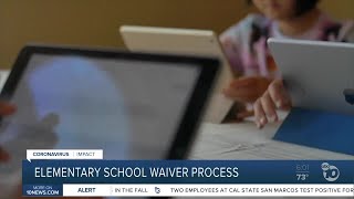 Under california's rules to reopen schools, elementary schools may be
allowed apply for waivers return in-person classes.