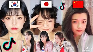 Miniatura de vídeo de "TikTok Korean vs Japanese vs Chinese Make Up Challenge! Reaction"