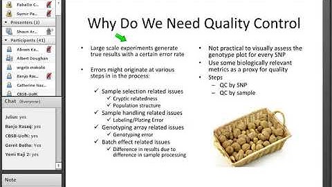 Quality Control and its importance for GWAS (Lecture 4)