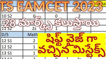 Ts Eamcet 2023 లో మిస్టేక్స్ వాళ్ళ 28 మార్క్స్ కలుస్తాయి - Shift Wise Mistakes In Ts Eamcet 2023