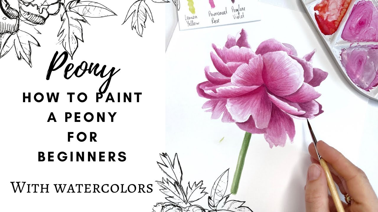 Romantic Florals Peony Watercolor for Beginners Easy Art Painting Kit DIY  Flower Paint by Number — Pink Puddle Studio