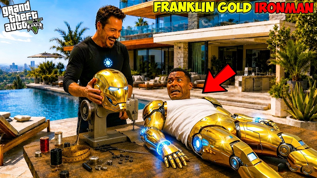 Franklin Become Gold IRONMAN To Save Shinchan & Avengers In GTA 5