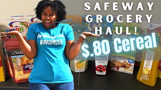Safeway Grocery Haul | $.80 Cereal& Cheap Cheese! Krys the Maximizer
