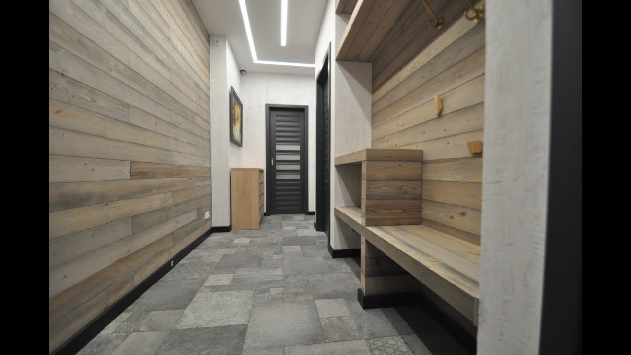 Укладка (монтаж) массивной | паркетной доски на стену - YouTube