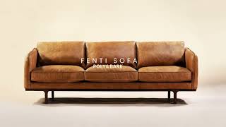 Fenti Sofa in Cognac Tan from Poly & Bark | modern furniture, mid-century modern, minimalist style