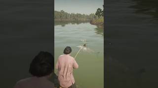 UNREAL RDR2 Gameplay! Brave Girl Hunts a GIANT Sea Monster Fish #shorts #gaming