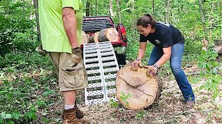 How to load heavy hickory firewood rounds into pickup truck without hurting your back