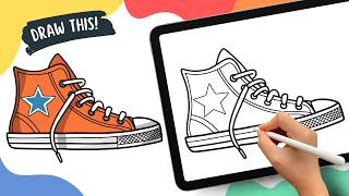 Converse Shoes - Easy Cartoon Drawing Tutorial