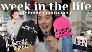 week in the life: embroidering socks, beanies, hats, jackets, and more! how i manage my time