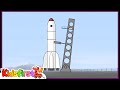 Big Construction: space rocket. Cartoons for kids.