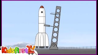 Big Construction! Vehicles: Learn to build a SPACE ROCKET (мультфильм конструктор /สร้างการ์ตูนเรือ)