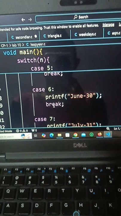 Print number of days in a month using switch in C programming - YouTube