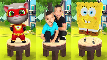 CKN Toys Car Hero Run VS Talking Tom Hero Dash VS Tag with Ryan SpongeBob SquarePants All Characters