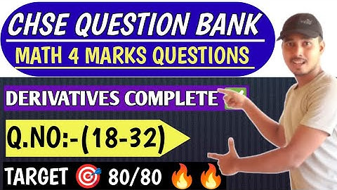 DERIVATIVES | Q.NO:-(18-32) | CHSE QUESTION BANK | #chse #chseodisha #chsequestionbank
