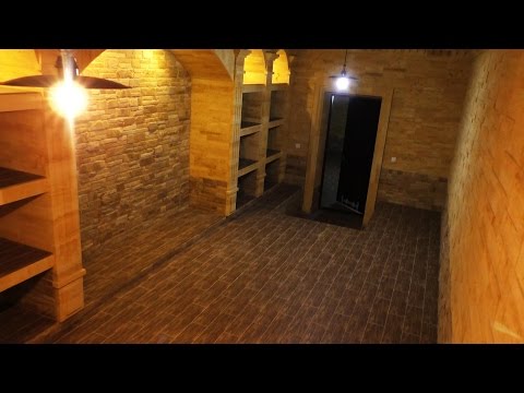 Облицовка винного погреба Ракушечником и Болгарским камнем Wine cellar