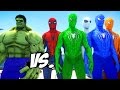 THE HULK VS SPIDERMAN ARMY - SPIDER-MAN, GREEN SPIDERMAN, BLUE SPIDERMAN, ORANGE SPIDERMAN VS HULK
