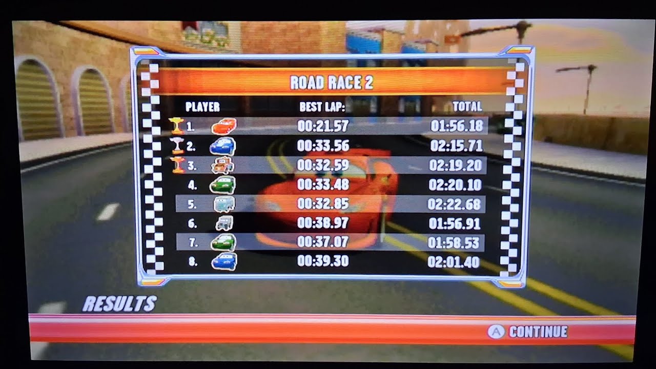 Cars Race-O-Rama Wii - 1:56.18 Road Race 2 Glitchless (Santa Carburera Race)