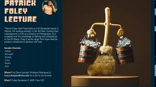 MTSU Department of Art and Design Patrick Foley Lecture Via Zoom, 11 a.m.—Friday, November 6, 2020