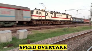 WAP7 Howrah Rajdhani Honk, Overtake Anand Vihar Santragachi
