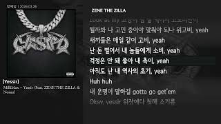 [그냥자막] MilliMax - Yessir (Feat. ZENE THE ZILLA & Nosun) [Yessir]