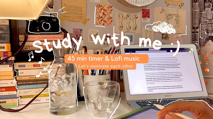 Study with me l 45 min cozy Lofi music 🤍🎧 light academia desk motivation to study 📚