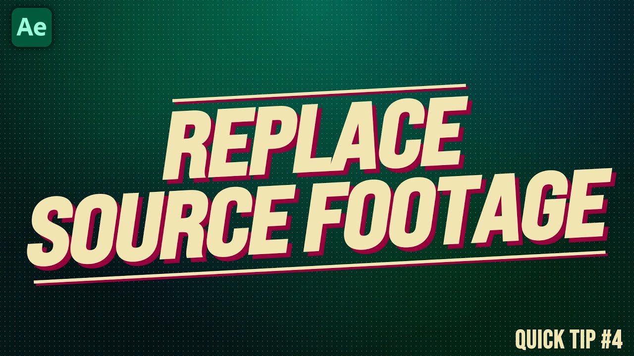 Replace Source Footage in After Effects | Adobe Tutorial - YouTube