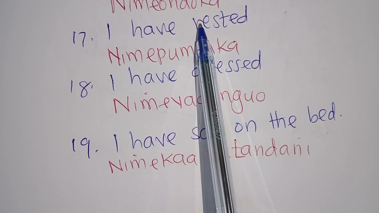 Swahili Present perfect tense. Swahili for beginners