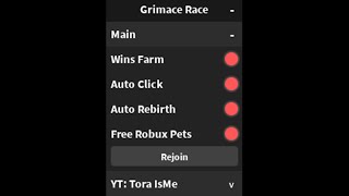 [FREE LIMITED] Grimace Race Script - Auto Farm Wins / Free Robux Pets / Auto Rebirth *PASTEBIN 2023*