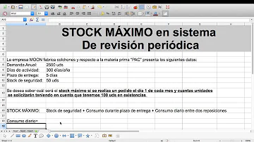 ¿Qué es stock máximo ejemplo?