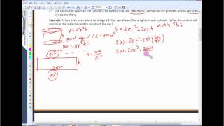 Math 1210 Sec. 4.7 Part 1 - Using Derivatives to Solve Optimization Problems