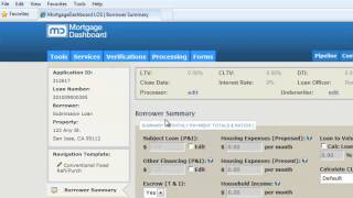 Mortgage Dashboard Loan Submission Process