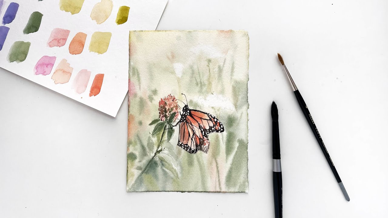Monarch Butterfly Watercolor Painting - YouTube