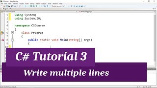 C I Tutorial 3 - Write Multiple Lines In A File