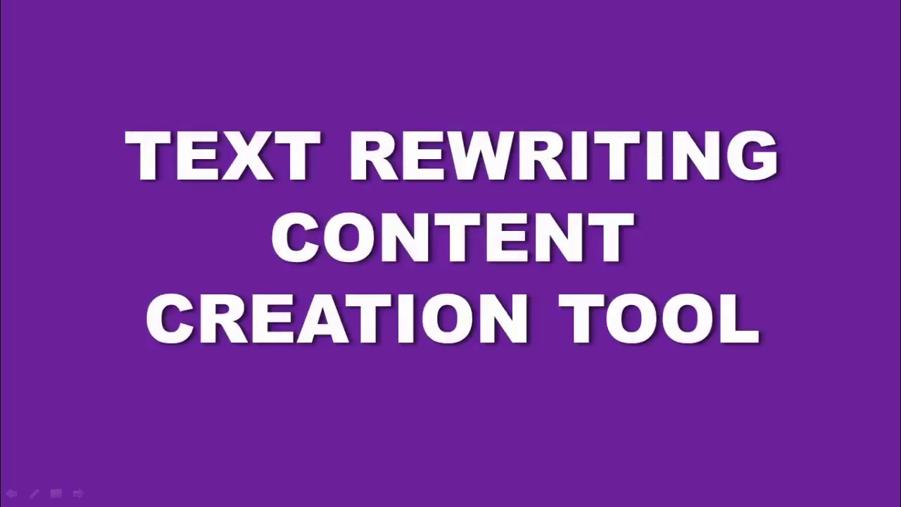 Text rewriting content creation tool - YouTube